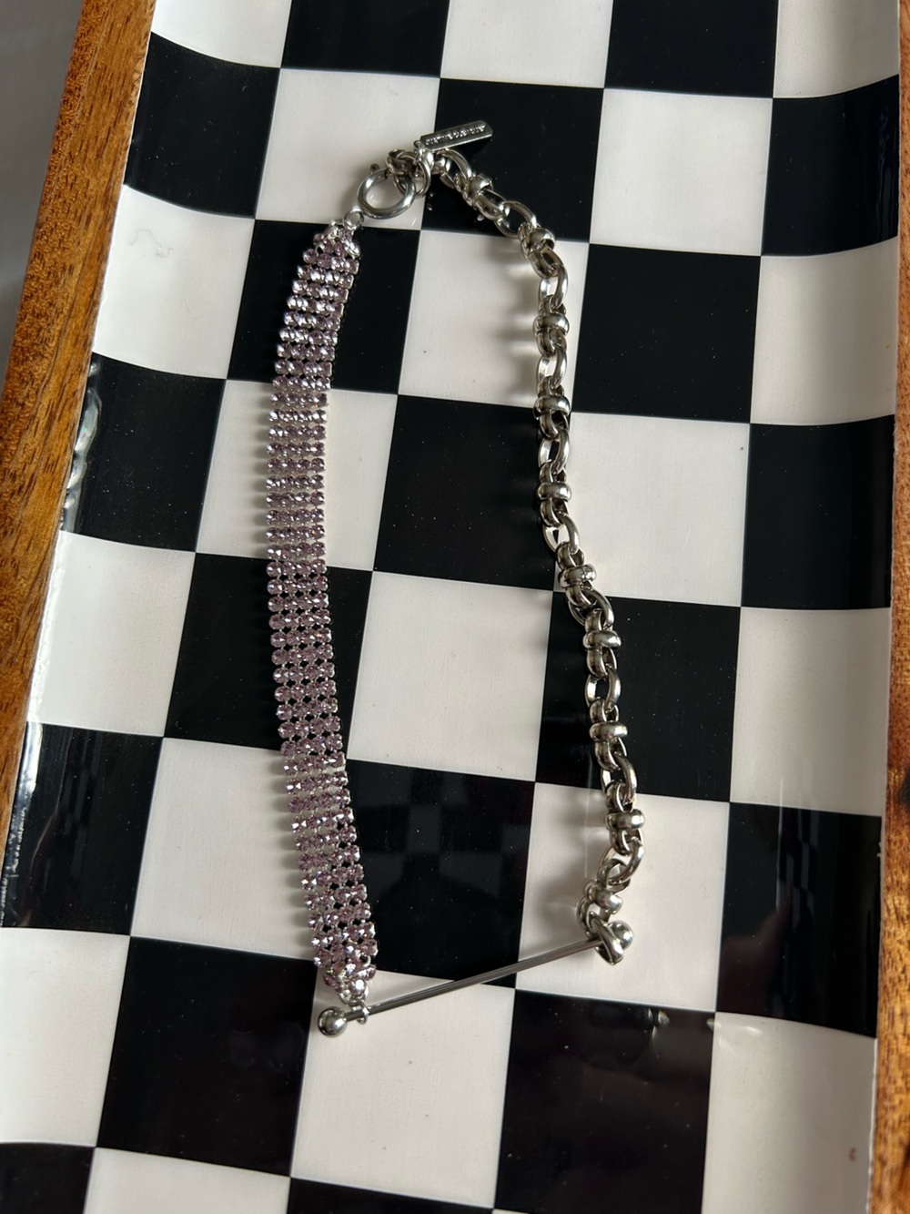 Justine Clenquet pink rhinestone choker - Picture 3 of 4